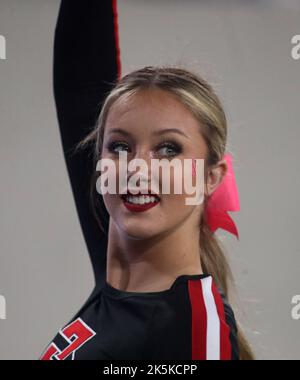 October 8, 2022 - San Diego State Aztec cheerleader during a game between the San Diego State Aztecs and the Hawaii Rainbow Warriors at the Snapdragon Stadium in San Diego, CA - Michael Sullivan/CSM Stock Photo