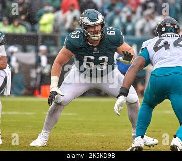 Philadelphia Eagles offensive tackle Jack Driscoll (63) in action during  the second quarter of an NFL football game against the Kansas City Chiefs,  Sunday, Oct. 3, 2021, in Philadelphia. (AP Photo/Terrance Williams