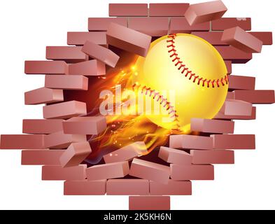 flame wall softball 2022 B2 Stock Vector