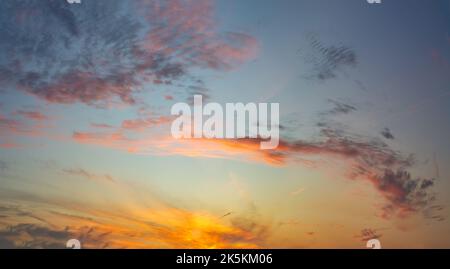 Attractive colorful sunset with cloudy sky. Stock Photo