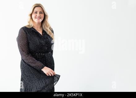 overweight beauty body positive happy curvy woman Stock Photo