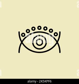 Stylized simple eye line in boho style. Vector logo of eye. Icon of ophthalmological clinic Stock Vector