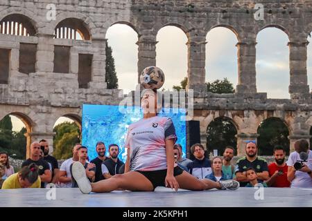 Caitlyn Schrepfer from the USA is the winner of the world finals of the Red Bull Street Style competition held in the Arena in Pula, Croatia on October 8, 2022.  Photo: Srecko Niketic/PIXSELL Stock Photo