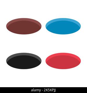 Set of Black hole design icon, circle web flat object, golf deep  sign vector illustration . Stock Vector