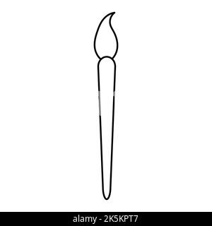 Flat art tool brush instrument, artist web design graphic vector ...