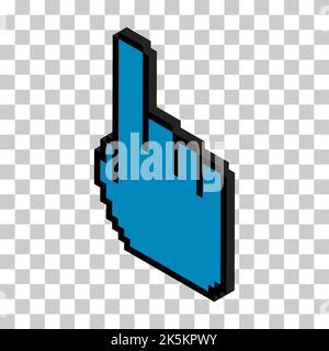 Mouse cursor isometric pixel icon, web click symbol, computer pointer vector illustration . Stock Vector