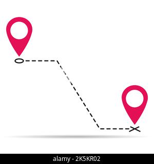 We have moved announcement design shadow, location Vector icon symbol pointer, navigation illustration . Stock Vector