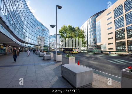 Area outside Piccadilly Station in the city of Manchester, England. Stock Photo