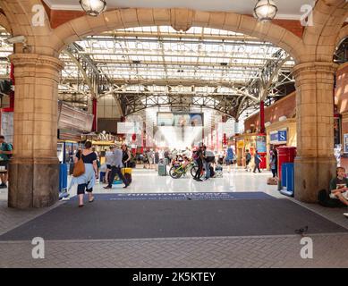 A snapshot inside Marylebone Station, London, UK (taken from the public walkway). Redo of Image ID: 2JHC0DG Stock Photo