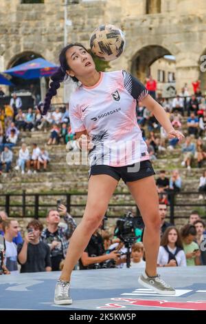 Caitlyn Schrepfer from the USA is the winner of the world finals of the Red Bull Street Style competition held in the Arena in Pula, Croatia on October 8, 2022. Photo by Srecko Niketic/PIXSELL/ABACAPRESS.COM Stock Photo