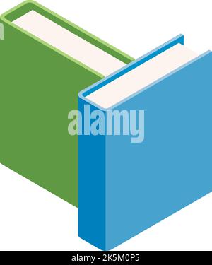 Reading concept icon isometric vector. Two colorful closed paper hardcover book. Education, learning, hobby Stock Vector