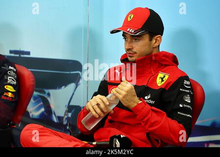 Charles Leclerc (MON) Ferrari, portrait in the post race FIA Press Conference during the Formula 1 Honda Japanese Grand Prix 2022, 18th round of the 2022 FIA Formula One World Championship from Octobre 7 to 9, 2022 on the Suzuka International Racing Course, in Suzuka, Mie Prefecture, Japan - Photo: Dppi/DPPI/LiveMedia Stock Photo