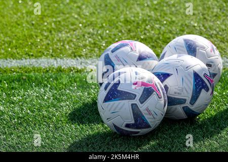 Official Serie A match balls are seen during the Serie A Enilive match ...