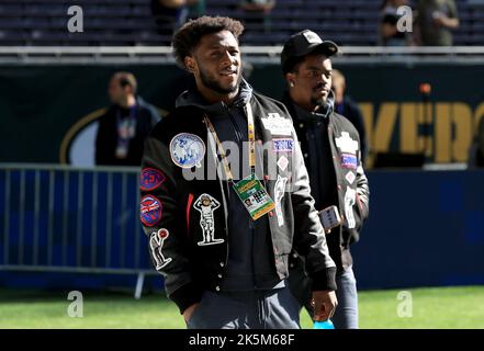 New York Giants safety Trenton Thompson (39) walks off the field after  their 31-27 loss to the New York Jets in an NFL pre-season football game,  Sunday, Aug. 27, 2022, in East