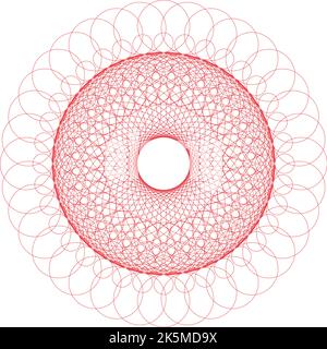 Guilloche Rosette or Element for Certificate Design. Abstract Waves Isolated on White Background Stock Vector