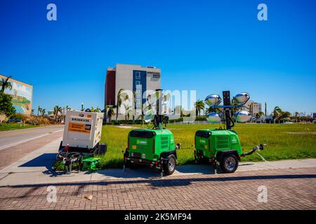 punta Gorda, FL, USA - October 8, 2022: Photo of power generators on standby in Punta Gorda following Hurricane Ian Stock Photo