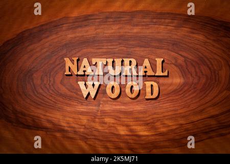 Natural wood - Text by wooden letters Stock Photo