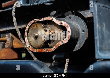 Close up section of an old military vehicle in Cullercoats, North Tyneside Stock Photo
