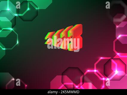 Merry Christmas festival digital network communication glowing futuristic abstract background backdrop art graphic design pattern vector illustration Stock Vector