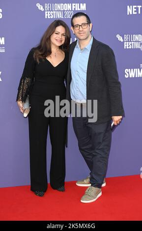 Photo Must Be Credited ©Alpha Press 085000 09/10/2022 Racheline Benveniste and Ali Jaafar  The Swimmers Premiere During the 66th BFI British Film Institute London Film Festival In London Stock Photo