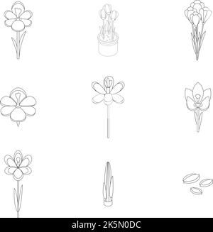 Snowdrop icons isolated on white background. Vector illustration Stock ...