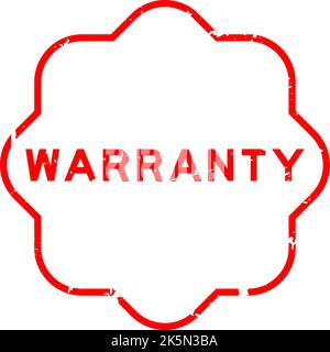 Grunge red warranty word rubber seal stamp on white background Stock Vector