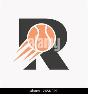 Letter 5 Tennis Logo Concept With Moving Tennis Ball Icon. Tennis ...