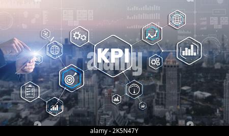 KPI Key Performance Indicator Business Internet Technology Concept on Virtual Screen Stock Photo