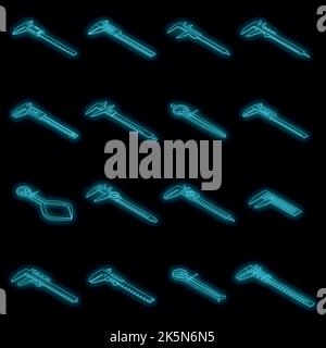 Calipers icons set. Isometric set of calipers vector icons neon color on black Stock Vector