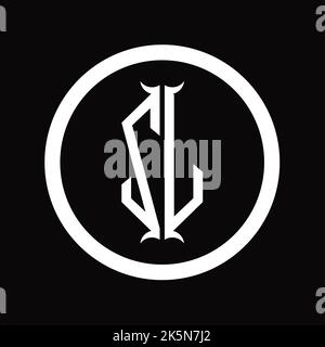ZL Logo monogram letter with hexagon horn shape design template Stock ...