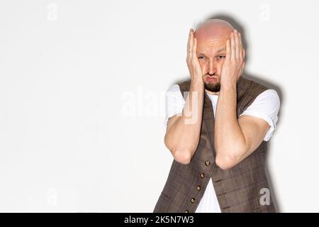 all lost desperate man depressed emotion project Stock Photo