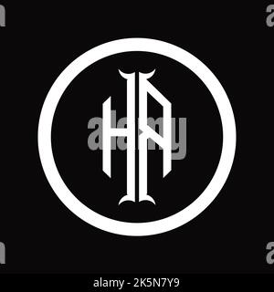 RH Logo monogram letter with hexagon horn shape design template Stock ...