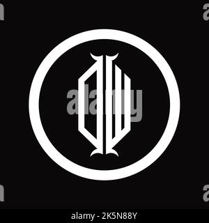 DW Logo monogram letter with hexagon horn shape design template Stock ...