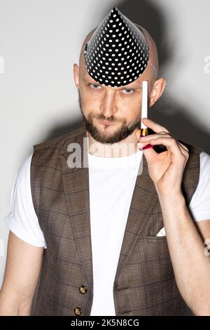 party look silly man birthday fun holiday style Stock Photo