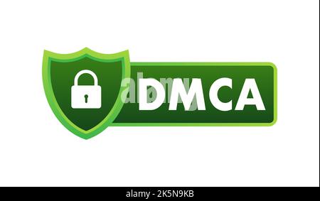 DMCA - Digital Millennium Copyright Act. Copywriter and freelancer. Intellectual property. Vector stock illustration. Stock Vector