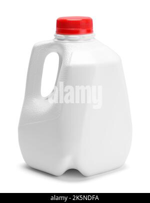 Small Milk Jug Cut Out on White. Stock Photo