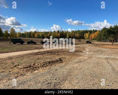 Gaiziunai, Germany. 09th Oct, 2022. Military vehicles of the "Boxer ...