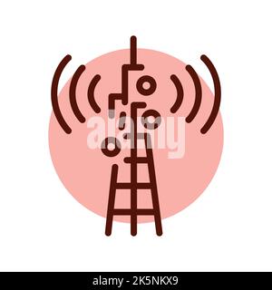 Broadcast line icon. Transmission tower. Pictogram for web page Stock Vector