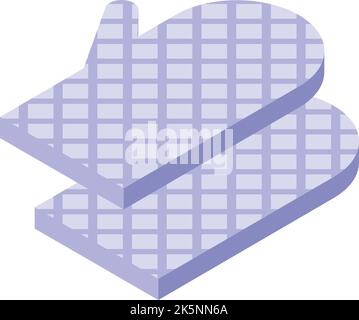 Bbq gloves icon isometric vector. Fire master. Food grill Stock Vector