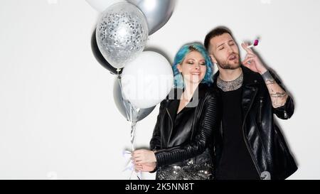 birthday party happy couple festive celebration Stock Photo