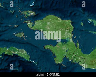 Irian Jaya Barat, province of Indonesia. High resolution satellite map Stock Photo