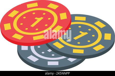 Lucky chips icon isometric vector. Box game. Contest pull Stock Vector