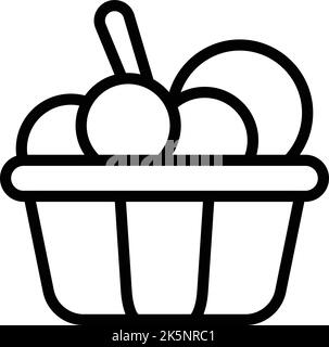 Japanese croquette icon outline vector. Dutch potato. Tempura meat Stock Vector