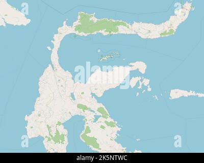 Sulawesi Tengah, province of Indonesia. Open Street Map Stock Photo