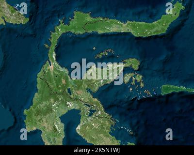 Sulawesi Tengah, province of Indonesia. High resolution satellite map Stock Photo