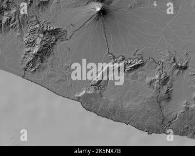 Yogyakarta, special region of Indonesia. Bilevel elevation map with lakes and rivers Stock Photo