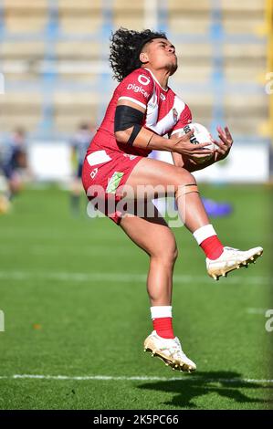 Halifax, England -8th October 2022 -  Rugby League Pre World Cup International Friendly, Tonga vs France  at The MBI Shay Stadium, Halifax, UK Stock Photo