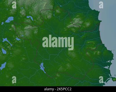 Meath Rivers Map Meath, county of Ireland. Colored elevation map with lakes and rivers ...