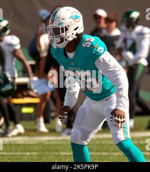 EAST RUTHERFORD, NJ - OCTOBER 09: Miami Dolphins linebacker Jerome