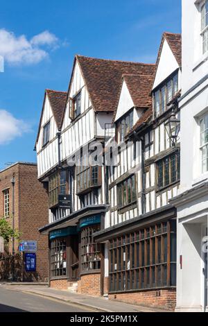 !7th century former Tissiman's Tailors shop, High Street, Bishop's Stortford, Hertfordshire, England, United Kingdom Stock Photo